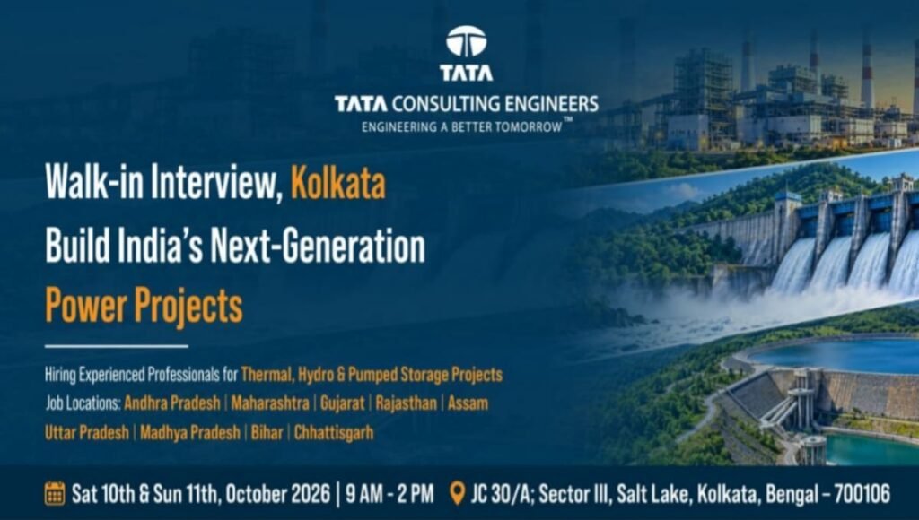 TCE Walk-In Interview at Kolkata | Hiring Multiple Positions for Power ...