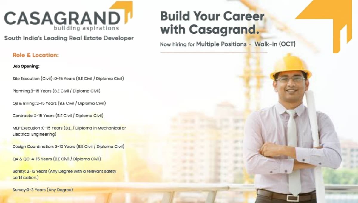 Casagrand Premier Builder Ltd Walk-In Interview