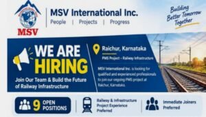 MSV International lnc Recruitment