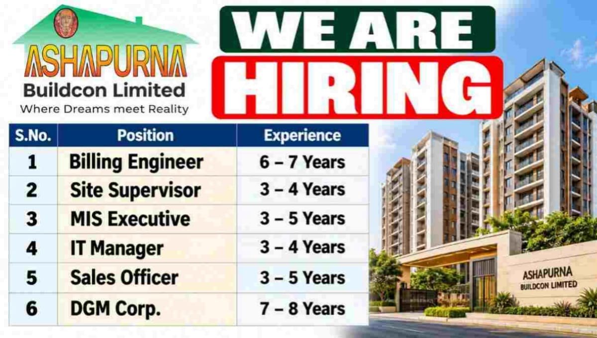 Ashapurna Buildcon Ltd Recruitment