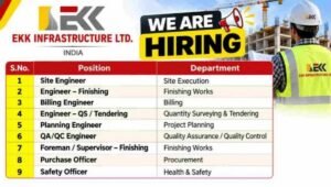 EKK Infrastructure Job Vacancy