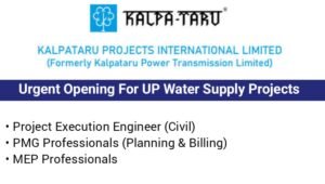 Kalpataru Projects Urgent Openings