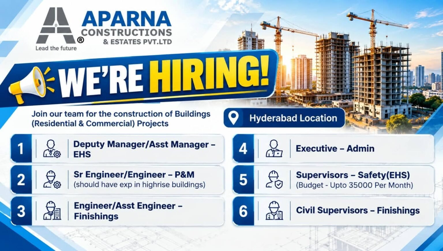 Aparna Constructions Jobs