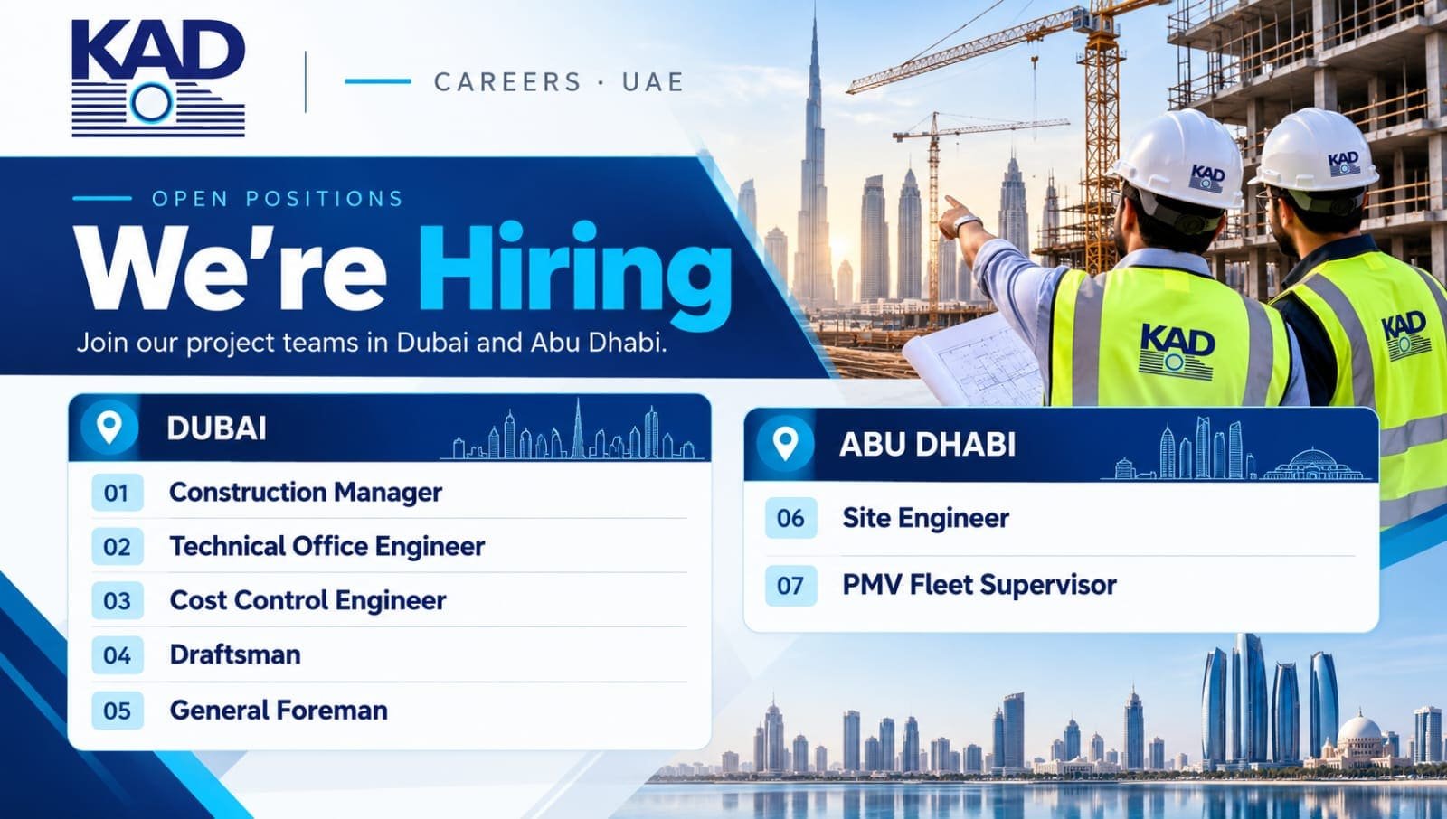 KAD Construction Recruitment 2026