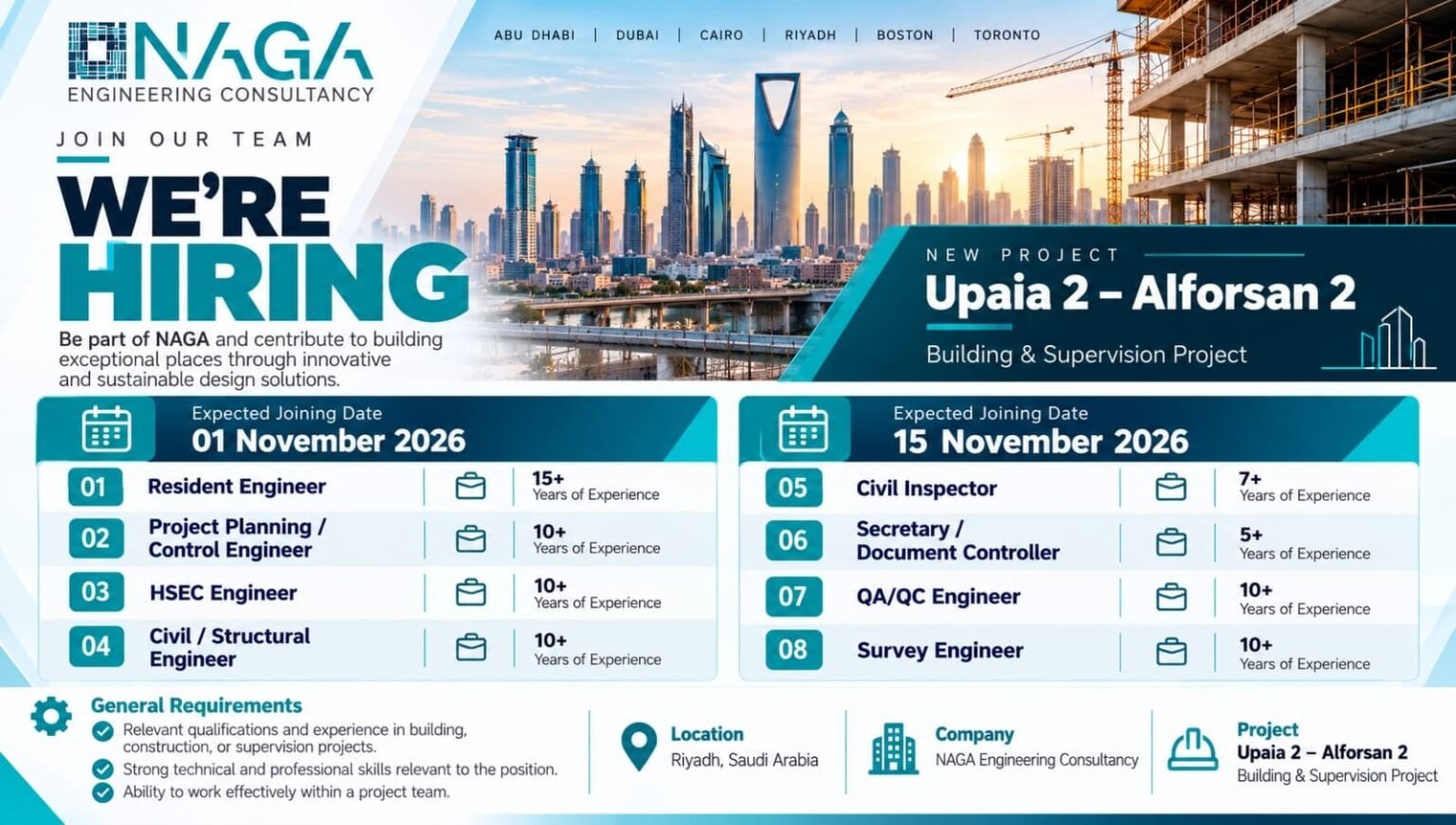 NAGA Engineering Consultancy Recruitment 2026